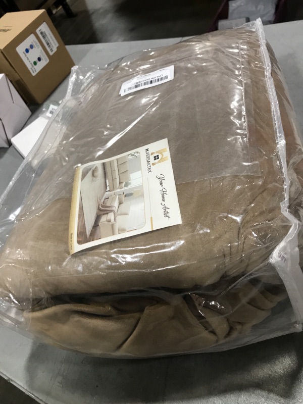Photo 1 of Sofa Cover 4 Piece T Cushion Sofa Slipcovers Thick Velvet Couch Cover Furniture Protector Stretch Sofa Covers for 3 Cushion Couch with 3 Individual T Cushion Covers Washable, Camel