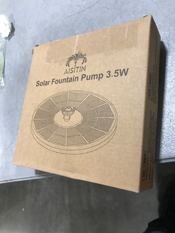 Photo 1 of AISITIN 3.5W Solar Fountain Pump for Water Feature Outdoor DIY Solar Bird Bath Fountain with Multiple Nozzles, Solar Powered Water Fountain for Garden, Ponds, Fish Tank and Aquarium