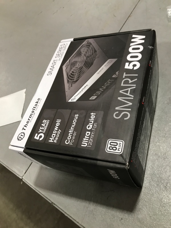 Photo 1 of Thermaltake Smart 500W 80+ White Certified PSU, Continuous Power with 120mm Ultra Quiet Cooling Fan, ATX 12V V2.3/EPS 12V Active PFC Power Supply PS-SPD-0500NPCWUS-W