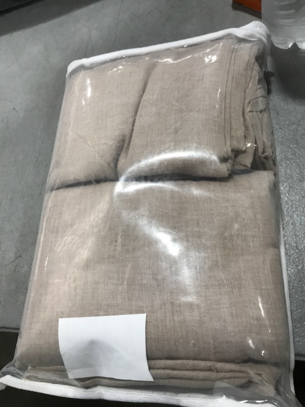 Photo 1 of Melodieux Tan Beige Sheer Curtains 108 Inches Long for Living Room, Bedroom Elegant Cotton Linen Light Filtering Curtains Farmhouse Rod Pocket Crepe Window Sheer Drapes, 52”W x 108”L, 2 Panels