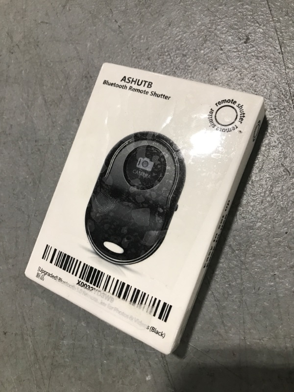 Photo 1 of [Upgraded] Bluetooth 5.0 Remote Shutter for iPhone & Android Camera Wireless Remote Control Selfie Button for iPad iPod Tablet, HD Selfie Clicker for Photos & Videos (Black)
