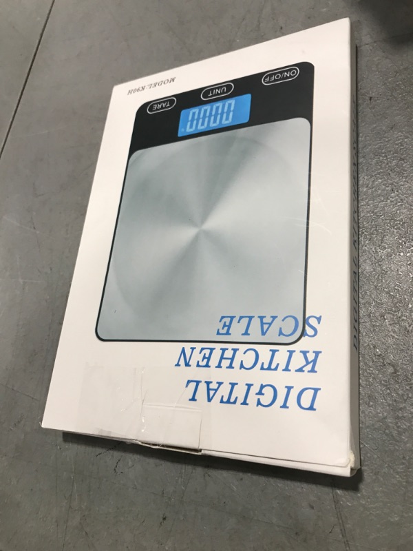 Photo 1 of Food Scale -33lb Digital Kitchen Scale for Food Ounces Grams Rechargeable 304 Stainless Steel,Batteries and Type-C Charging | Perfect for Meal Prep, Cooking, and Baking, Black