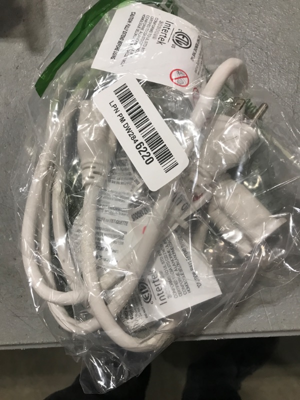 Photo 1 of DEWENWILS 3 Foot Extension Cord, 16 AWG SJTW Weatherproof Power Cable for Indoor Outdoor Use, 3 Prong Grounded Outlets Plugs, ETL Listed, White, 2 Pack