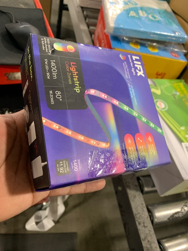 Photo 1 of LIFX Lightstrip Color Zones, Wi-Fi Smart LED Light Strip, Full Color with Polychrome Technology™, No Bridge Required, Works with Alexa, Hey Google, HomeKit and Siri, 80" Kit