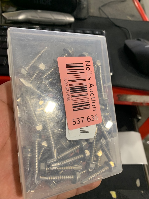 Photo 1 of #12 x 1-1/2" Hex Washer Head Self Drilling Screws, Self Tapping Sheet Metal Screws, 410 Stainless Steel, 50 PCS
