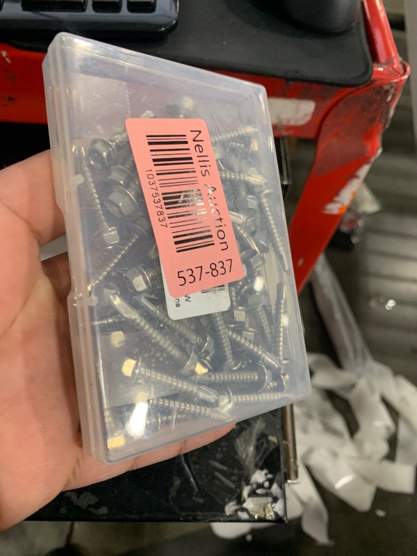 Photo 1 of #12 x 1-1/2" Hex Washer Head Self Drilling Screws, Self Tapping Sheet Metal Screws, 410 Stainless Steel, 50 PCS