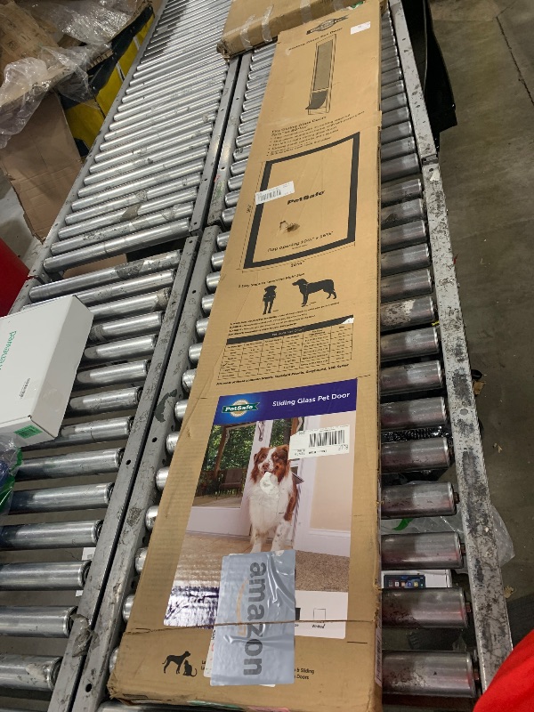 Photo 1 of PetSafe Doggy Door for Sliding Glass Doors, Adjustable Height 75 7/8" to 81", No-Cut DIY Install, Aluminum Panel, Ideal for Renters, for Large Dogs Up to 100 lb., (White, Large)