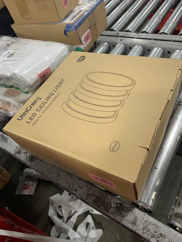 Photo 1 of UthCracy Ceiling Light - 12 Inch, 24W, Flat, Round, White - LED Flush Mount Light Fixtures for Bedroom (4)