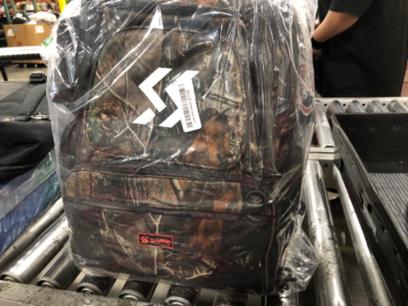 Photo 1 of Sougayilang Fishing Tackle Backpack Waterproof Tackle Bag Storage with 4 Trays Tackle Box and Protective Rain Cover for Camping Hiking - Camouflage