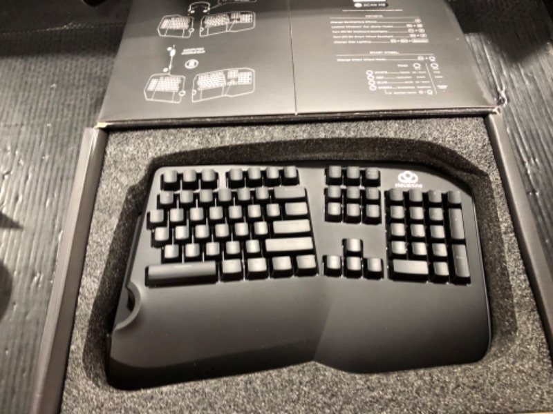 Photo 1 of Cloud Nine C989 Ergonomic Mechanical Keyboard for PC - Kailh Linear Red Switches - RGB Light Up LED Backlit with USB - Ergo Split Key Board with Macro