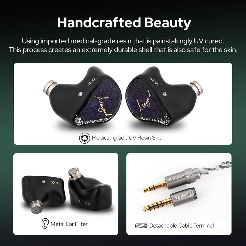 Photo 1 of XENNS TEA PROLinsoul Xenns Mangird Tea PRO in Ear Monitor, 6BA+2DD Hybrid Earphone IEM, Wired Gaming Earbuds with Detachable IEM Cable for Musician Audiophile

