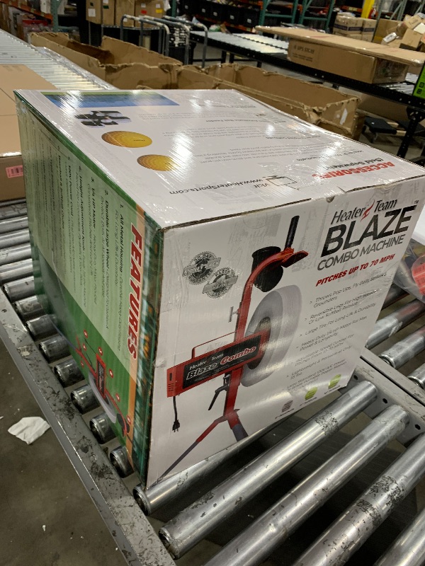 Photo 1 of Heater Team Sports Blaze Pitching Machine with 1 Yr. Warranty for Baseball, and Softball Training | Blaze Baseball & Softball Throws Up to 70 MPH | Perfect for Backyard Practice & Team Development