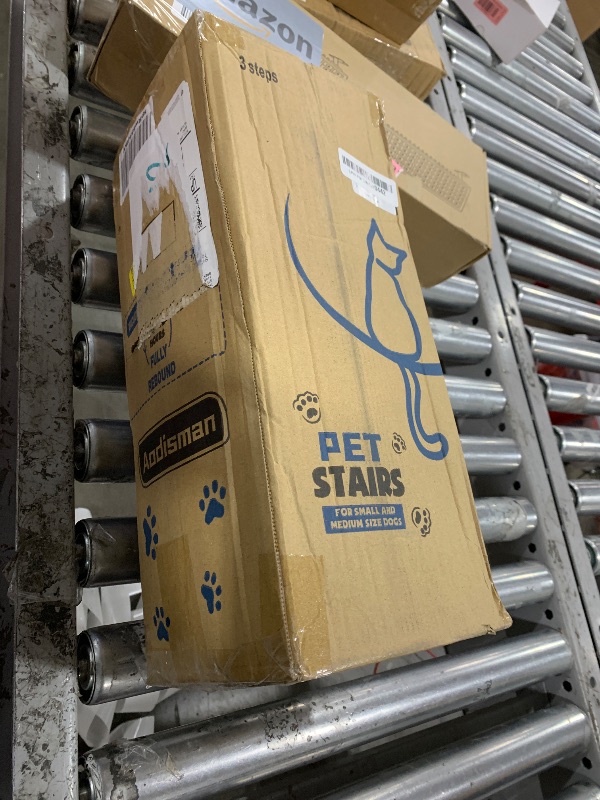 Photo 1 of Dog Stairs for Small Dogs & Cats, 3-Step Non-Slip Pet Steps for Couch Sofa and Chair, Grey, 13.6" H