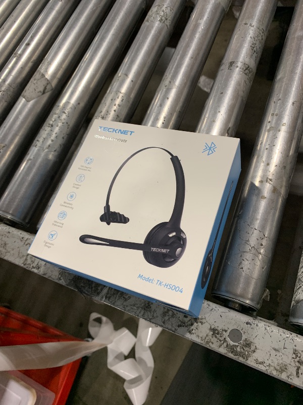 Photo 1 of TECKNET Bluetooth Headset, Wireless Headset with Noise Canceling Microphone for Trucker, On-Ear Bluetooth Headphone with Mute Mic for Work