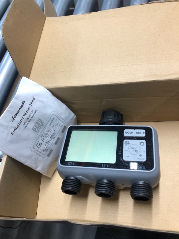 Photo 1 of DEWENWILS 3 Zone Sprinkler Timer, Outdoor Water Timer, Programmable Hose Faucet Timer, Automatic Garden Watering System Irrigation Timer for Garden, Lawn, Yard