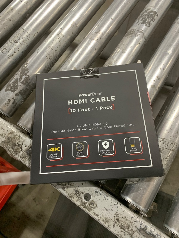 Photo 1 of PowerBear 4K HDMI Cable 10 ft | High Speed Hdmi Cables, Braided Nylon & Gold Connectors, 4K @ 60Hz, Ultra HD, 2K, 1080P, ARC & CL3 Rated | for Laptop, Monitor, PS5, PS4, Xbox One, Fire TV, & More