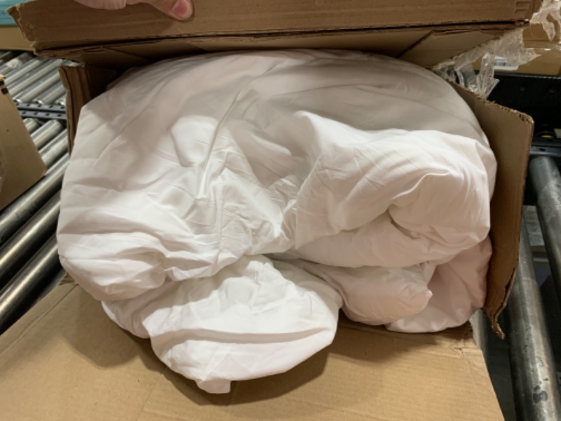 Photo 1 of Litanika White Comforter Full Size Set, 3 Pieces Lightweight Solid Bedding Comforter Set, All Season Fluffy Bed Set
