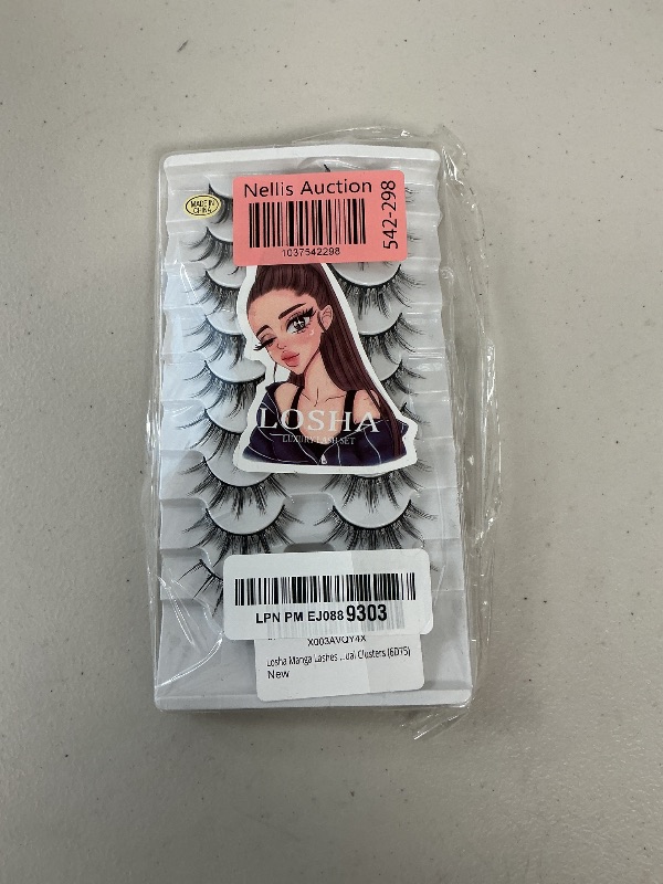 Photo 1 of Losha Manga Lashes Fluffy Faux Mink Lashes Natural Look 10 Pairs Asian False Eyelashes Pack Look Like Individual Clusters (6D75)