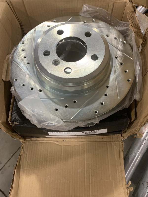Photo 1 of Dynamic Friction Company 631-31121R - Brake Rotor Drilled and Slotted Silver
