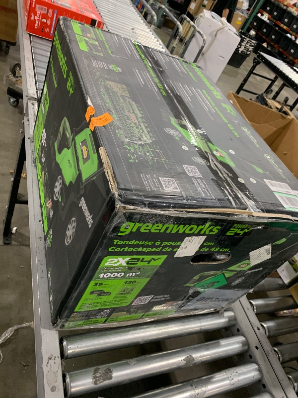 Photo 1 of Greenworks 48V (2 x 24V) 17" Cordless (Push) Lawn Mower (125+ Compatible Tools), (2) 4.0Ah Batteries and Dual Port Rapid Charger Included
