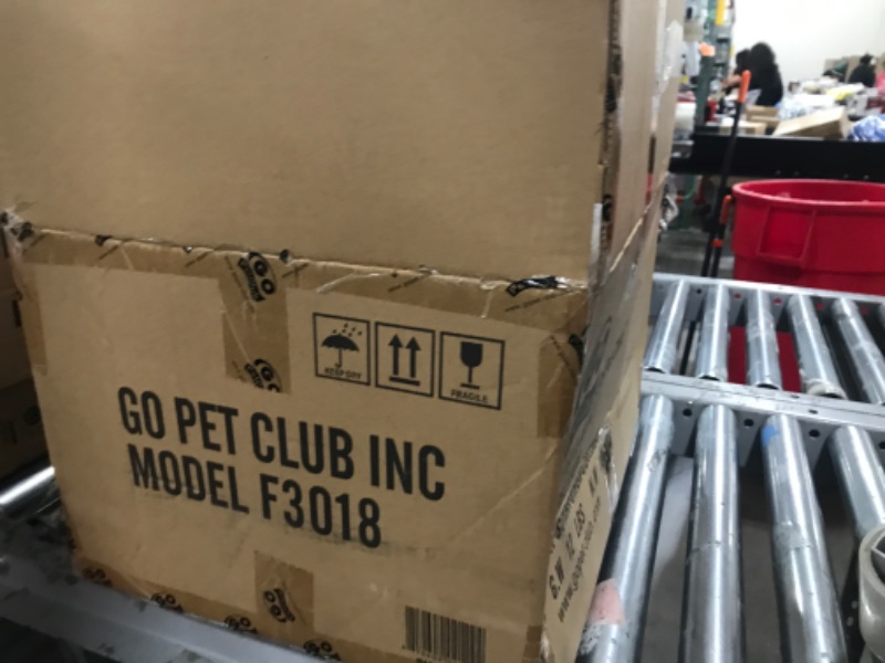 Photo 1 of Go Pet Club 27" Small Kitty Condo Kitten Tower Cat Tree with Elevated Bed and Tunnel with Peep Hole for Indoor Cats, Beige,White