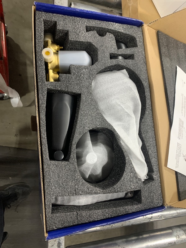 Photo 1 of Tub and Shower Faucet Set Complete Dual Shower Head and Handheld 2 in 1 Combo Set Shower System with Tub Spout Tub and Shower Trim Kit Matte Black