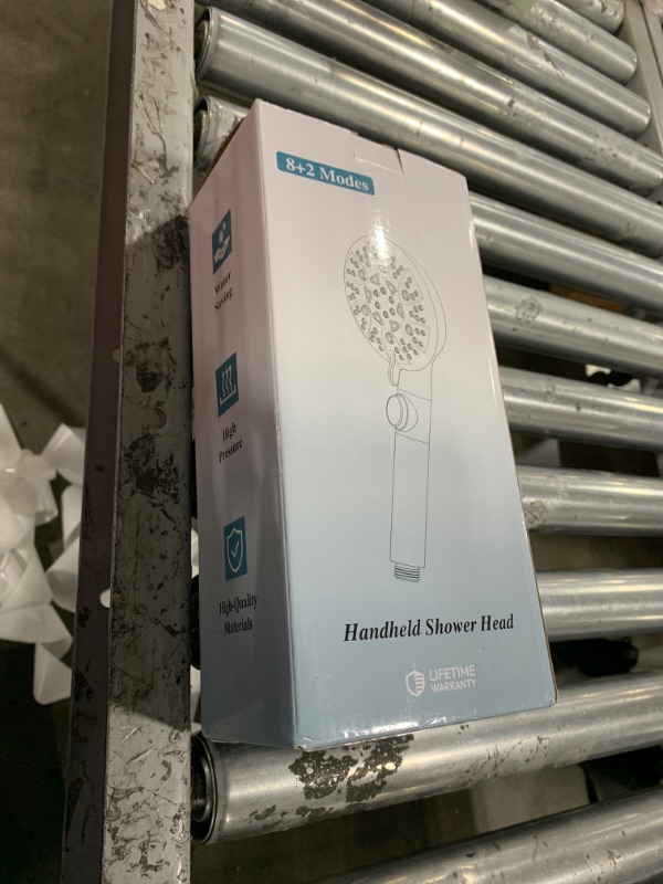 Photo 1 of GwernKB Handheld Shower Head with On Off Switch 8-Mode High Pressure Showerhead with 79 Inches Extra-long Stainless Steel Hose and Bracket PLUS Extra Low-Reach Adhesive Wall Mount for Kids,Silver…