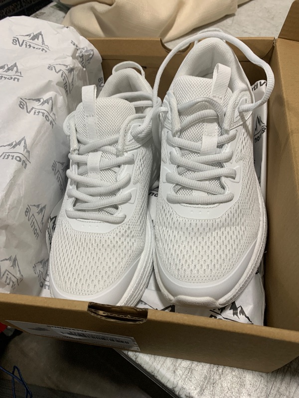 Photo 1 of NORTIV 8 Women's Road Running Tennis Shoes FlexLife Comfortable Walking Shoes Athletic Workout Gym Cross Trainer Sneakers,Size 7,White,SNRR241W