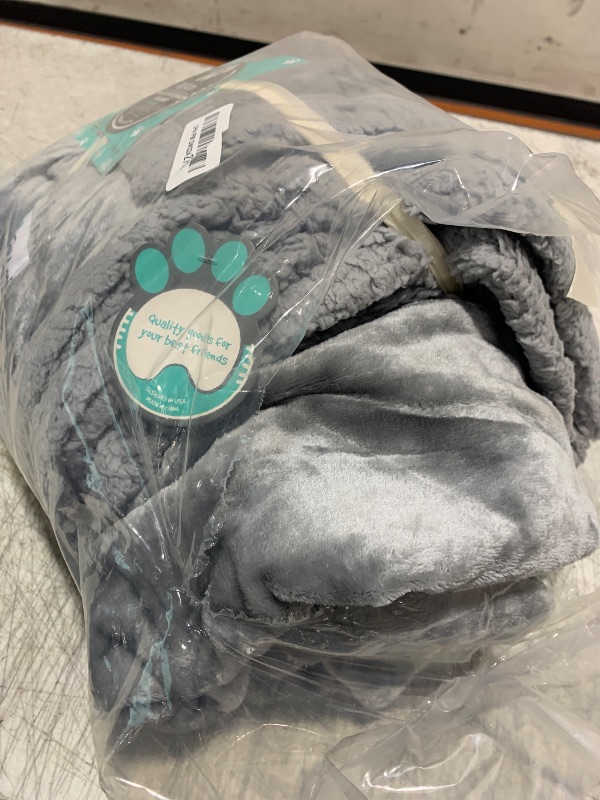 Photo 1 of PetAmi Waterproof Dog Blanket for Medium Large XL Dog Puppy Cat Throw for Couch Cover Leakproof Protection, Sherpa Fleece, Reversible Soft Washable 80x60 Light Gray