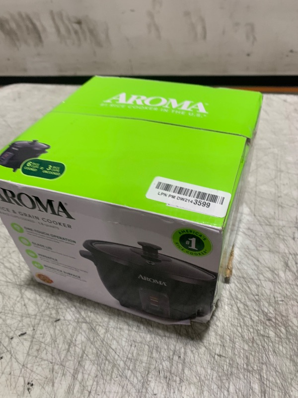 Photo 1 of Aroma Housewares 1.5Qt. Rice & Grain Cooker (ARC-363NGB),Black,6-Cup Cooked / 3-Cup Uncooked