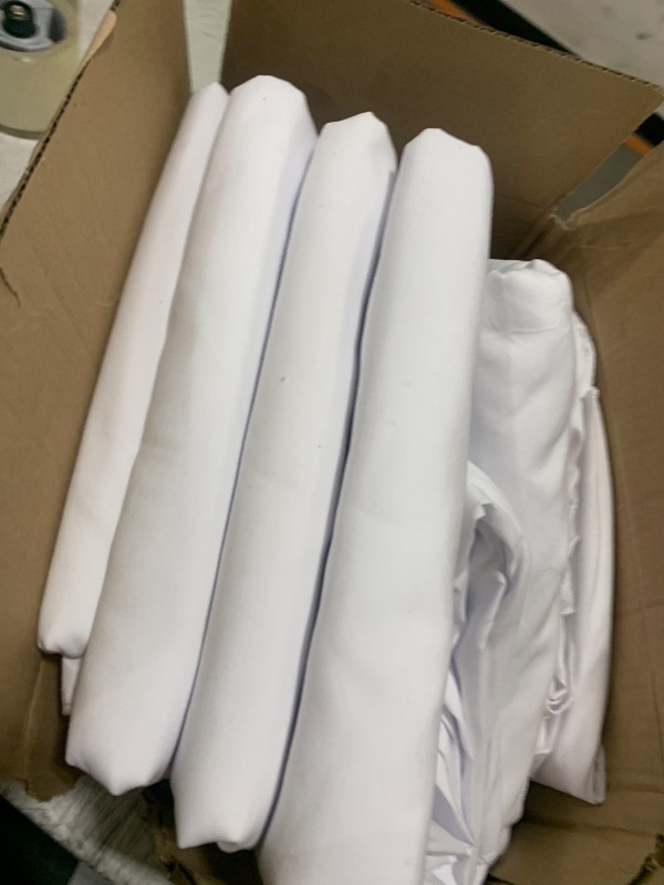 Photo 1 of WIGENIUS 10 Pack White Table Cloth Rectangle Tablecloths 60X102 Inch,Polyester Table Cloth for 6 Foot Rectangle Tables,Wrinkle Resistant Washable Fabric Table Covers for Party,Wedding Banquet