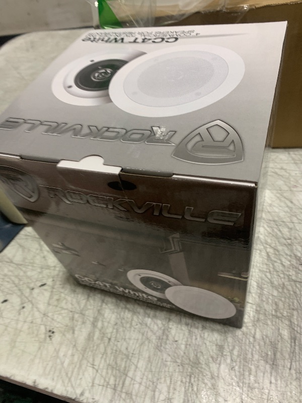Photo 1 of Rockville CC4T White, 4" 70V In-Ceiling Speaker, Paintable Flush-Mount Grill, Swivel Tweeter, 8-Ohm Compatible, Perfect for Restaurants, Offices, and Commercial Audio