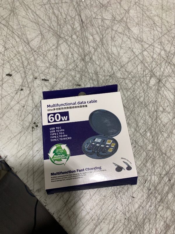 Photo 1 of ZALUJMUS Multifunctional Data Cable Storage Box Adaptor for USB-C and Micro-USB Devices Universal Data Transfer Cable (Midnight Blue)
