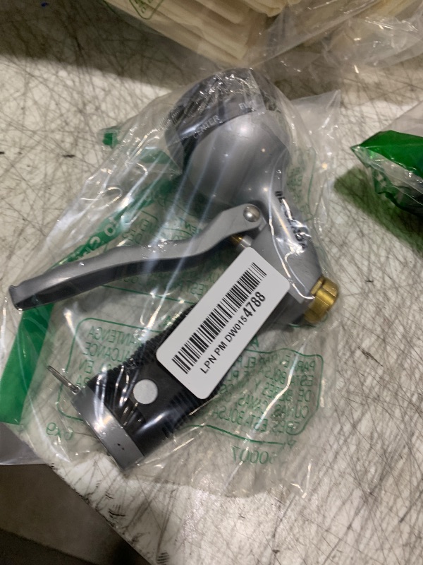 Photo 1 of Premium Garden Hose Nozzle – All Metal Spray Gun Design. 8 High Pressure Spray Patterns. Pistol Grip Front Trigger w/Hands Free Clip. Solid Brass Flow Control Knob. Guaranteed Leak Proof (Smoke Gray)