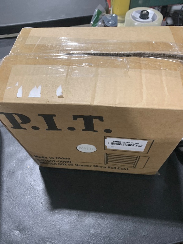 Photo 1 of P.I.T. Mini White Tool Box, Portable 5-Drawer Micro Roll Cab Steel Stackable Tool Box with Liner, White Small Tool Case for Tools Storage and Organizers, Home DIY
