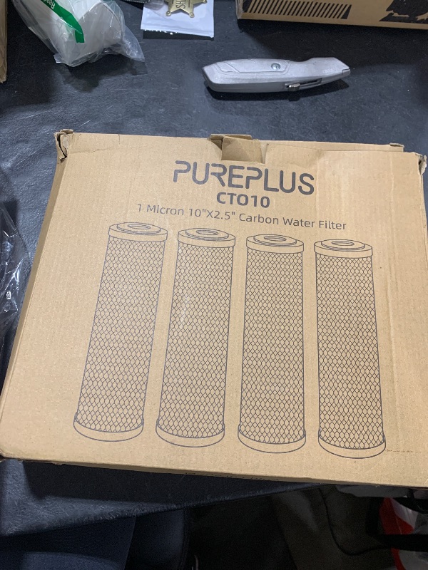 Photo 1 of 1 Micron 2.5" x 10" Whole House CTO Carbon Water Filter Cartridge Replacement for Under Sink Water Filter System, Dupont WFPFC8002, WFPFC9001, FXWTC, SCWH-5, WHEF-WHWC, WHCF-WHWC, AMZN-SCWH-5, 4Pack