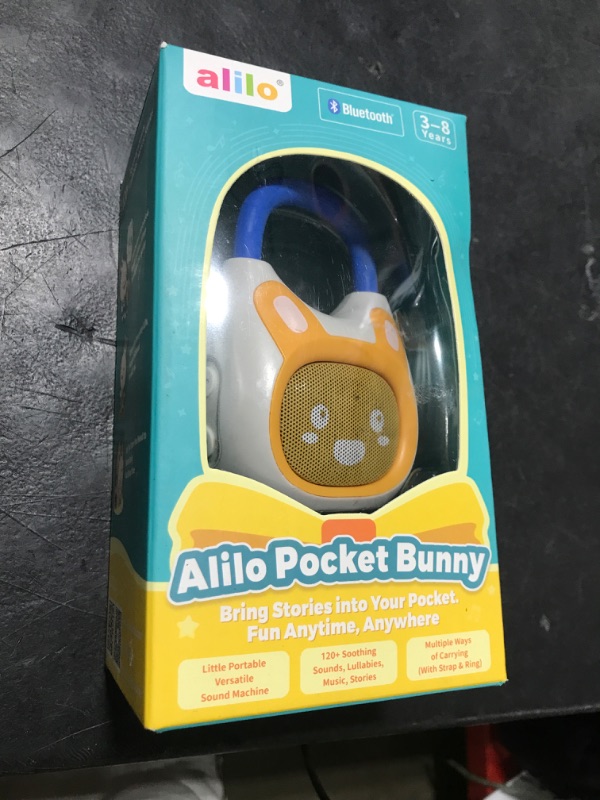 Photo 1 of alilo Pocket Bunny Portable Kids Music Player, Musical Toys for Toddlers 1-3-5, Preloaded 120+ Stories/Music/Lullabies/White Noise,High Fidelity Sound Travel Bluetooth Speaker (with Strap and Ring)