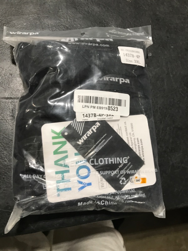 Photo 1 of wirarpa Men's Underwear Boxer Briefs Micro Modal Covered Band Underpants with Fly Black,Size 3XL 4 Pack