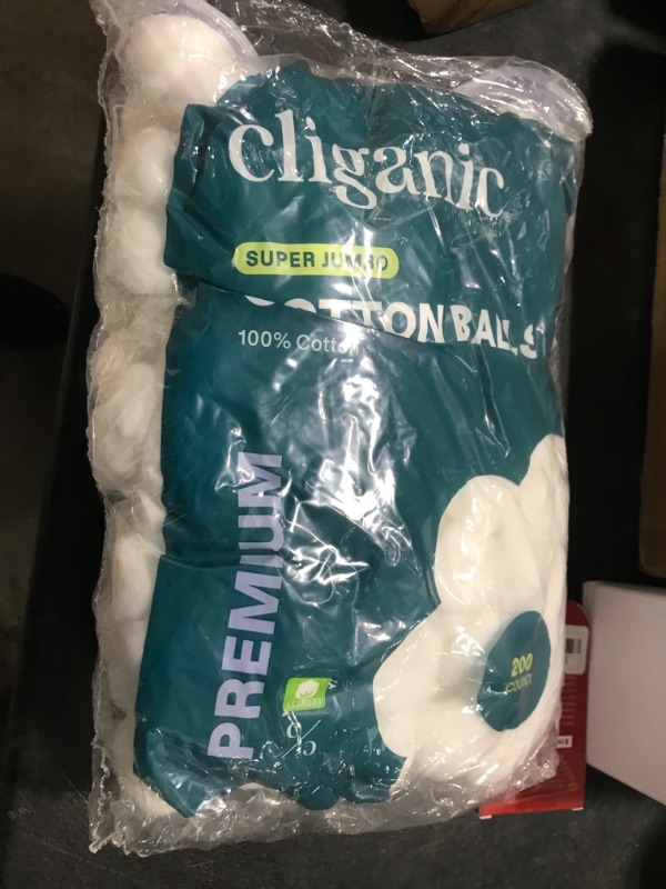 Photo 1 of Cliganic Super Jumbo Cotton Balls (200 Count) - Hypoallergenic, Absorbent, Large Size, 100% Pure (Packaging May Vary)lpnpmdw3247849
