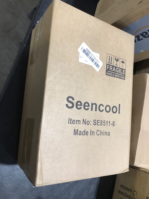 Photo 1 of Seencool Acrylic Sign Holder 8.5 x 11 - 8 Pack Plastic Flyer Display Holder with Vertical Base, Double Sided Picture Frame Paper Holder, Clear Menu Holders for Office Desktop Restaurant Store Home