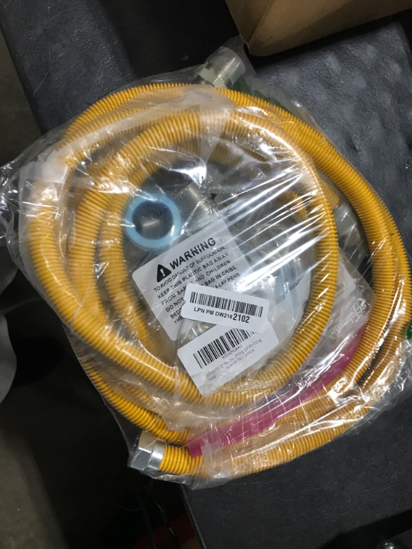 Photo 1 of AMI PARTS 72" Flexible Gas Line Kit Yellow Coated, Gas Hose Connector Kit for Dryer, Stove, Water Heater,5/8" OD(1/2" ID) Stainless Steel Gas Line with Connector 1/2" MIP &1/2"FIP & 3/4"MIP Fitting