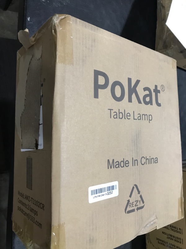 Photo 1 of PoKat 23" Modern Ceramic Table Lamp Set of 2 for Living Room White Desk Lamps for Bedroom Farmhouse Bedside Nightstand Bedside Lamp End Table Lamps Beige
