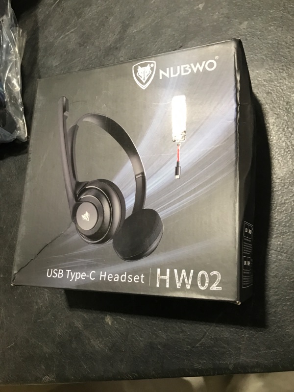 Photo 1 of NUBWO USB C Headset with Mic for Laptop, Phone,Headphones with Noise Cancelling Microphone for Computer, On-Ear Wired Office Call Center Headset for Boom SkypeWebinars, in-line Control