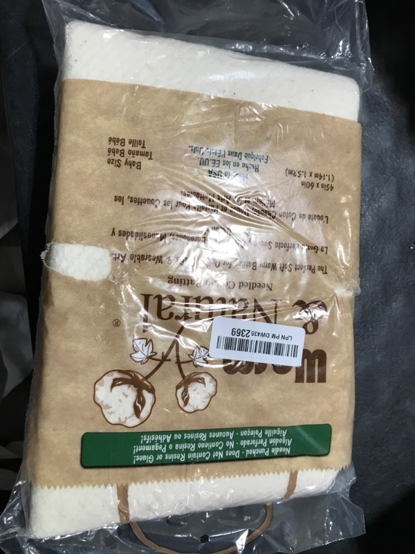 Photo 1 of The Warm Company Warm & Natural Pre-Cut Baby Size 45" x 60" Cotton Batting - Premium Quilting & Crafting Batting, Ideal for Quilts, Sewing & More