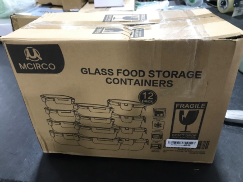 Photo 1 of M MCIRCO 24-Piece Glass Food Storage Containers with Upgraded Snap Locking Lids,Glass Meal Prep Containers Set - Airtight Lunch Containers, Microwave, Oven, Freezer and Dishwasher