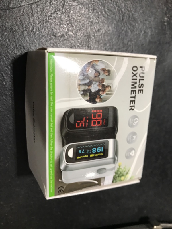 Photo 1 of Fingertip Pulse Oximeter Blood Oxygen Monitor Pulse Ox, Heart Rate and Fast Spo2 Reading Oxygen Meter with OLED Screen Included Batteries and Lanyard