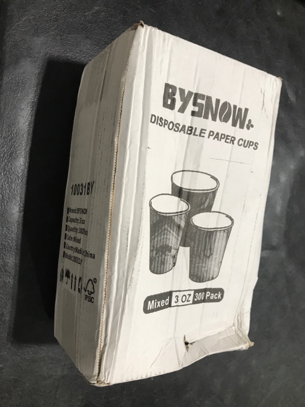 Photo 1 of BYSNOW 300 Pack 3 oz Paper Cups, Disposable Bathroom Cups, Small Mouthwash Cups, Mini Paper Cups for Bathroom(Mixed Colors), 300pack-Cyan&Blue&Pink