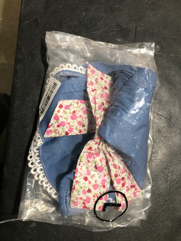 Photo 1 of MSNFOASM Small Dog Thin Denim Blue Dress,Cute Princess Dog Skirt with Bow-Knot(M)