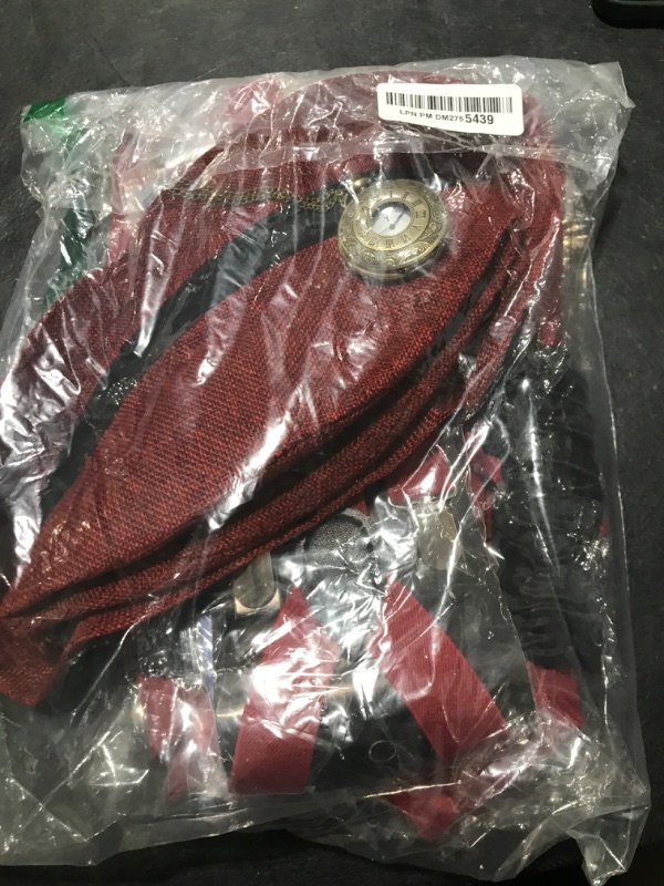 Photo 1 of SATINIOR 1920s Mens Costume Roaring Outfit with Gangster Vest Hat Pocket Watch Suspenders(Large,Wine Red)