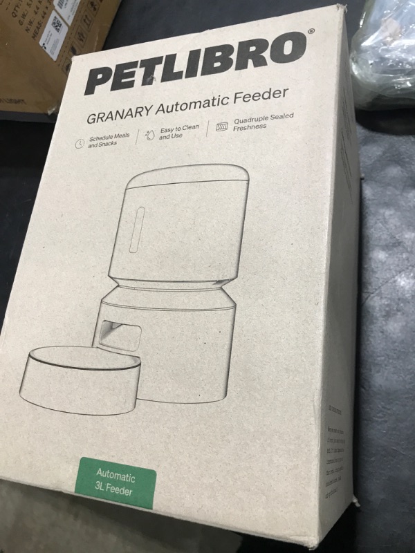 Photo 1 of PETLIBRO Automatic Cat Feeder, Automatic Dog Food Dispenser with Freshness Preservation, Timed Pet Feeders for Dry Food, Up to 50 Portions 6 Meals Per Day, Granary Black